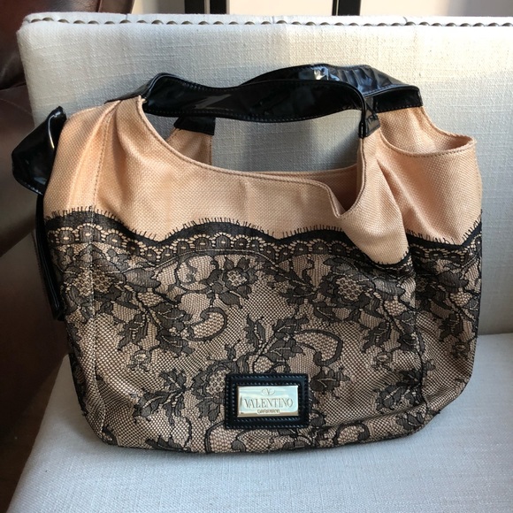 Valentino Handbags - Valentino Nuage Straw Lace Tote